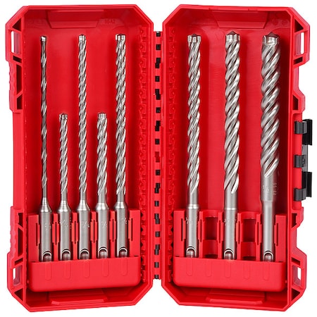 4 Cutter SDS Plus Rotary Hammer Drill Bit Set, 8 pc, Includes Case MPN:48-20-7663
