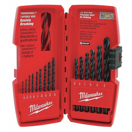 THUNDERBOLT Black Oxide Drill Bit Set - 15 pc MPN:48-89-2803