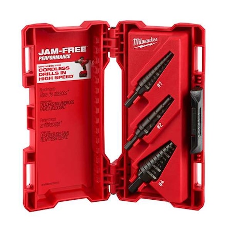 Step Drill Bit Set, High Speed Steel, Black Oxide, 3-Piece MPN:48-89-9221