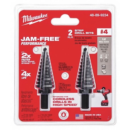 Step Drill Bit Set No. 4, PK2 MPN:48-89-9234