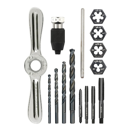 15PC SAE Tap and Die Set with Hex-LOK 2-in-1 Handle MPN:49-22-5602