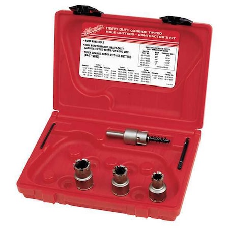 5 pc. Quick Change Steel Plate Carbide Hole Cutter Set MPN:49-22-8200