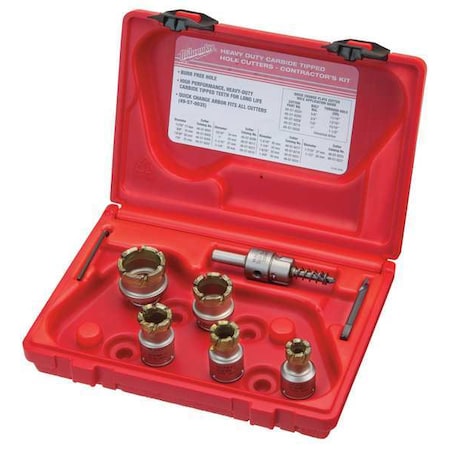 7 pc. Quick Change Steel Plate Carbide Hole Cutter Set MPN:49-22-8210