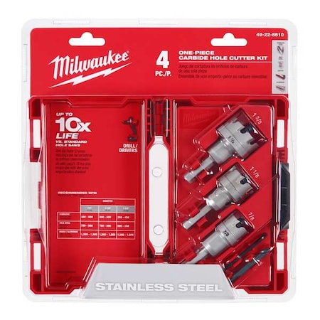 4 pc. Single-Piece Carbide Hole Cutter Set MPN:49-22-8610