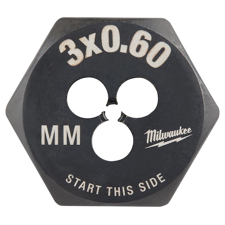 Hex Threading Die, M3x0.6, Metric MPN:49-57-5310