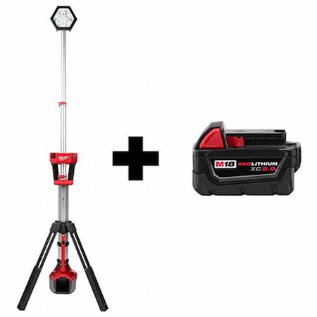 Cordless Tripod Light Kit, 18 V, 84 in Height, LED, ROCKET Series MPN:2131-20, 48-11-1850
