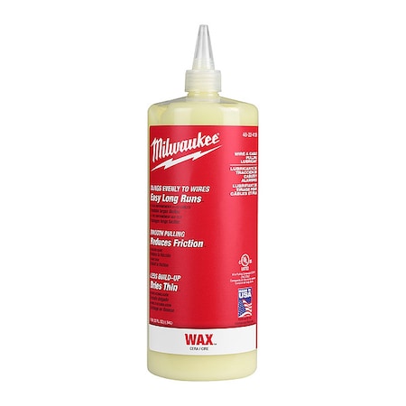 Chain & Wire Rope Lubricant, 1 qt, Bottle, Wax Base, 120 Degrees F Max Op Temp, Yellow MPN:48-22-4136