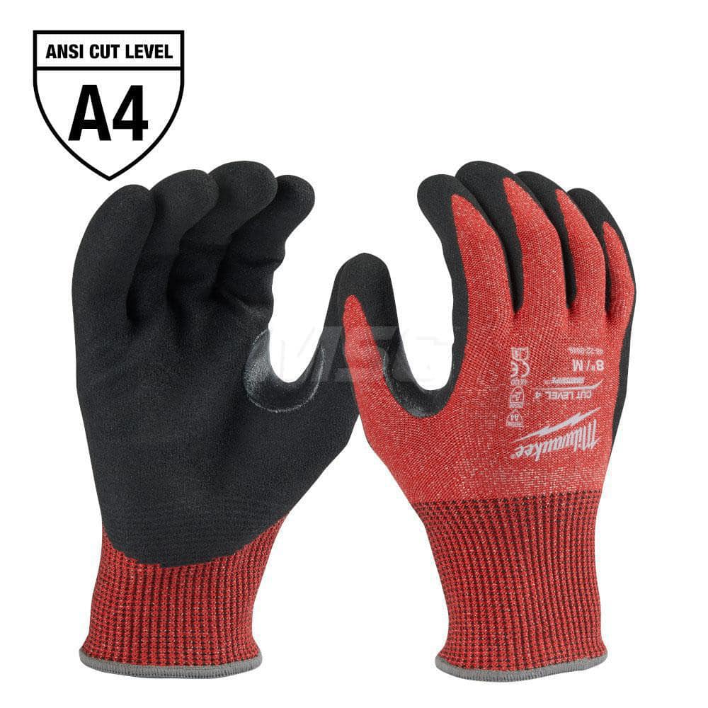 Cut, Puncture & Abrasive-Resistant Gloves: Size M, ANSI Cut A4, ANSI Puncture 0, Nitrile, Nylon MPN:48-22-8946
