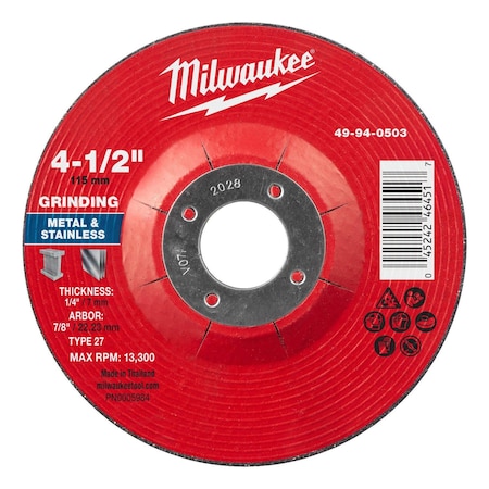 Grinding Wheel, 4 1/2