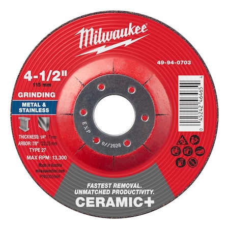 Grinding Wheel, 4 1/2