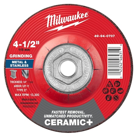 Grinding Wheel, 4 1/2