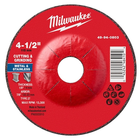 Cut-Off & Grinding Wheel, 4 1/2