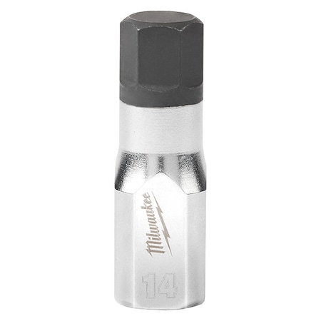 Socket, S2 Steel, 14mm, Hex, Chrome, 0.375 in MPN:45-34-1060