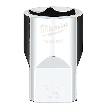 1/2 in. Drive 19mm Metric 6-Point Socket with FOUR FLAT Sides MPN:45-34-9120