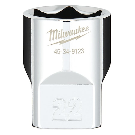 1/2 in. Drive 22mm Metric 6-Point Socket with FOUR FLAT Sides MPN:45-34-9123