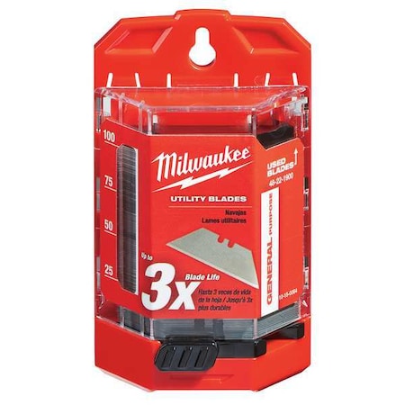 General Purpose Utility Blades with Dispenser, PK100 MPN:48-22-1900