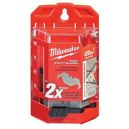 Hook Utility Knife Blades w/ Dispenser, PK50 MPN:48-22-1952