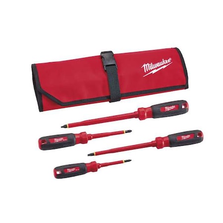 4 PC 1000V Insulated Screwdriver Set w/ Roll Pouch MPN:48-22-2204