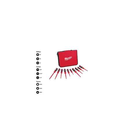 10 PC 1000V Insulated Screwdriver Set w/ EVA Foam Case MPN:48-22-2210
