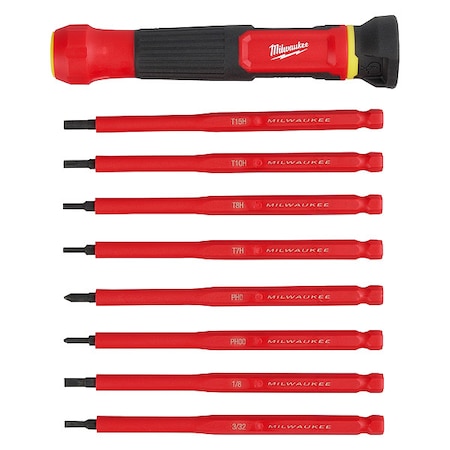 Multi-Bit Screwdriver, 6 3/4 in L, 8 pcs MPN:48-22-2217