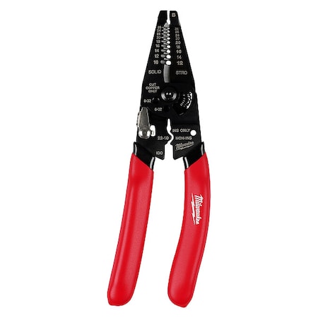 10-28 AWG Multi-Purpose Dipped Grip Wire Stripper & Cutter w/ Reinforced Head MPN:48-22-3052