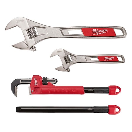 CHEATER Steel Adaptable Pipe Wrench + 2 Pc. 6
