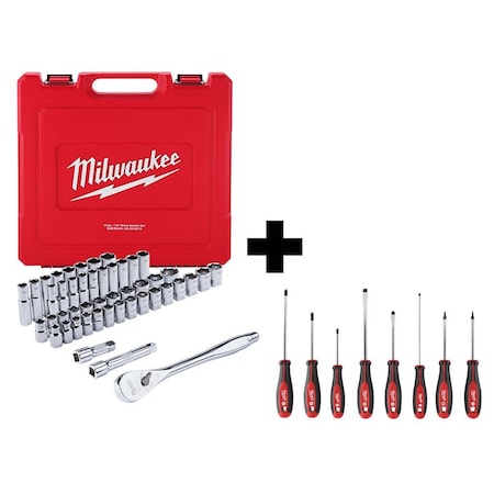 Socket Set 47pc, 8pc Screwdriver Kit MPN:48-22-9010, 48-22-2718