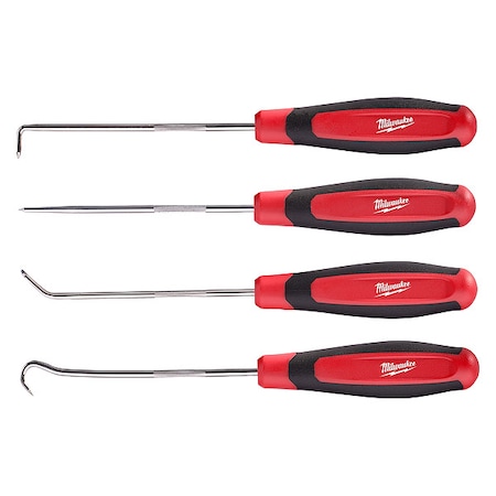 Hook and Pick Set, 8 5/16 in L, Steel, Includes Storage Tray, 4 pc MPN:48-22-9215