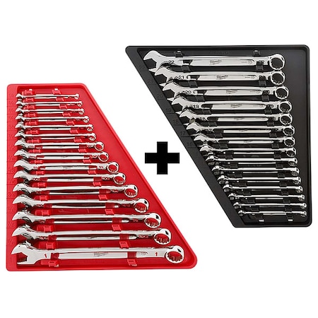 15pc Combination Wrench Set, SAE + 15pc Combination Wrench Set, Metric MPN:48-22-9415, 48-22-9515