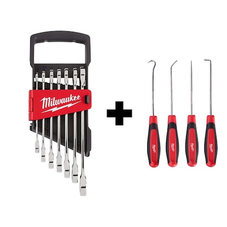 7pc Ratcheting Combination Wrench Set - Metric w/ 4 PC Hook & Pick Set MPN:48-22-9506, 48-22-9215