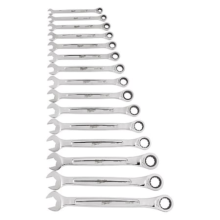 15pc Ratcheting Combination Wrench Set - Metric MPN:48-22-9516
