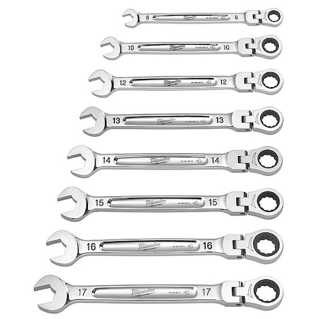 7 pc. Metric Flex Head Ratcheting Combination Wrench MPN:48-22-9529