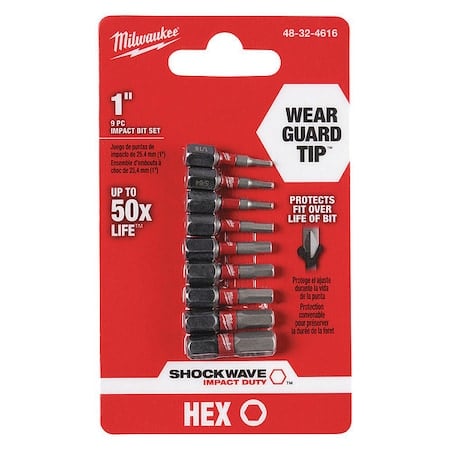 SHOCKWAVE Impact Hex Insert Bit Set -9PC MPN:48-32-4616