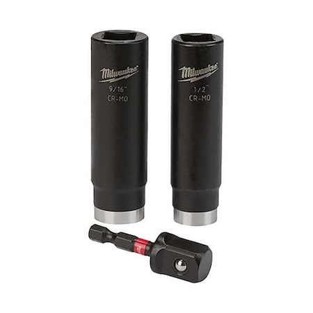 3 pc. SHOCKWAVE Impact Duty 1/2 in. Drive SAE Deep Well 6 Point Socket Set MPN:49-66-4485