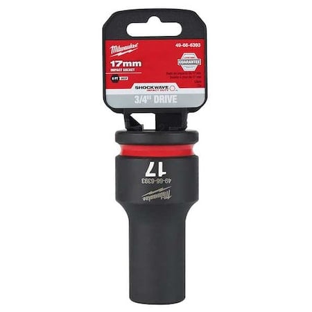 17mm SHOCKWAVE Impact Duty 3/4 in. Drive Deep Well 6 Point Impact Socket MPN:49-66-6393