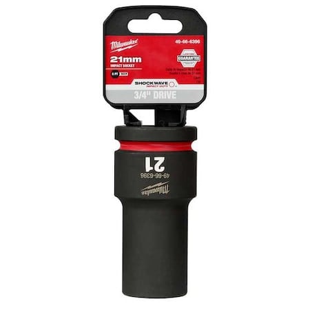 21mm SHOCKWAVE Impact Duty 3/4 in. Drive Deep Well 6 Point Impact Socket MPN:49-66-6396