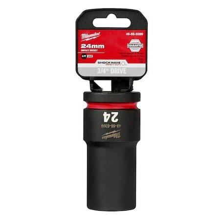 24mm SHOCKWAVE Impact Duty 3/4 in. Drive Deep Well 6 Point Impact Socket MPN:49-66-6399