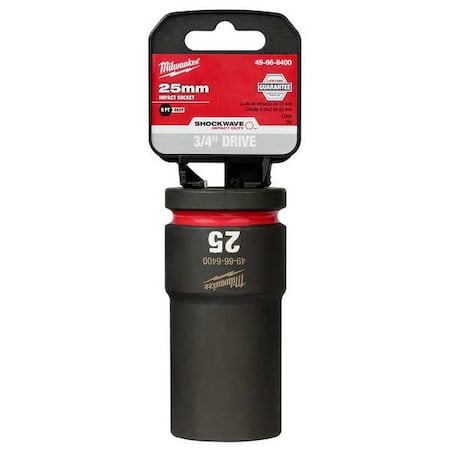 25mm SHOCKWAVE Impact Duty 3/4 in. Drive Deep Well 6 Point Impact Socket MPN:49-66-6400