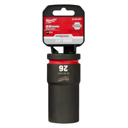 26mm SHOCKWAVE Impact Duty 3/4 in. Drive Deep Well 6 Point Impact Socket MPN:49-66-6401