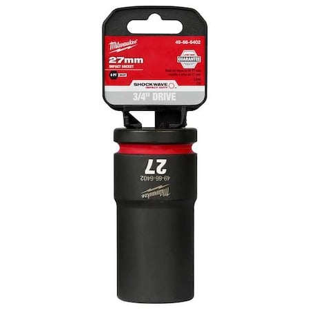 27mm SHOCKWAVE Impact Duty 3/4 in. Drive Deep Well 6 Point Impact Socket MPN:49-66-6402