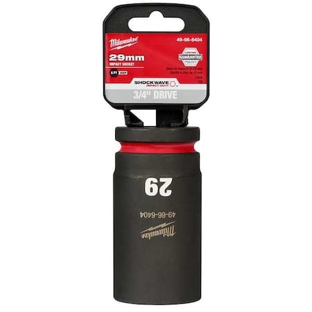 29mm SHOCKWAVE Impact Duty 3/4 in. Drive Deep Well 6 Point Impact Socket MPN:49-66-6404