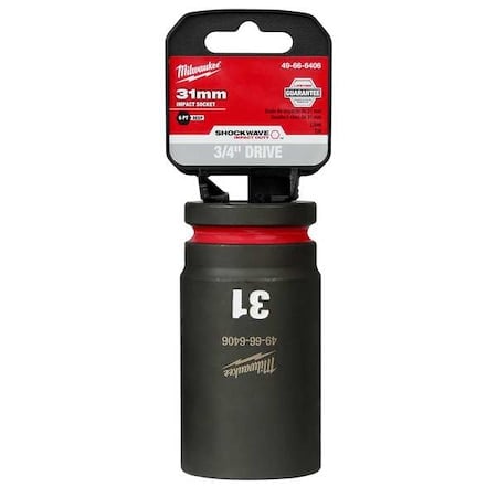 31mm SHOCKWAVE Impact Duty 3/4 in. Drive Deep Well 6 Point Impact Socket MPN:49-66-6406