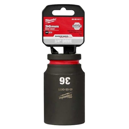 36mm SHOCKWAVE Impact Duty 3/4 in. Drive Deep Well 6 Point Impact Socket MPN:49-66-6411