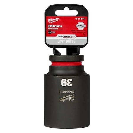39mm SHOCKWAVE Impact Duty 3/4 in. Drive Deep Well 6 Point Impact Socket MPN:49-66-6414