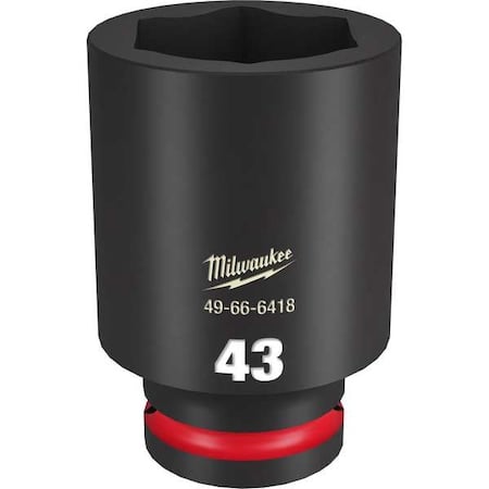 43mm SHOCKWAVE Impact Duty 3/4 in. Drive Deep Well 6 Point Impact Socket MPN:49-66-6418
