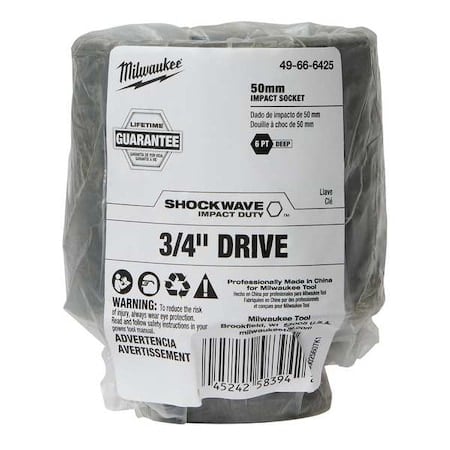 50mm SHOCKWAVE Impact Duty 3/4 in. Drive Deep Well 6 Point Impact Socket MPN:49-66-6425