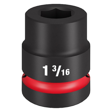 1 in Drive Impact Socket Standard Socket, Black Phosphate, Socket Size 1 3/16