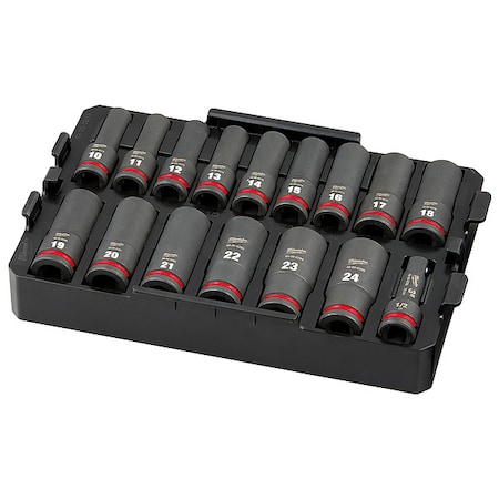 1/2 in Drive Socket Set Metric, SAE 15 Pieces 10 mm to 24 mm, Chrome MPN:49-66-6818