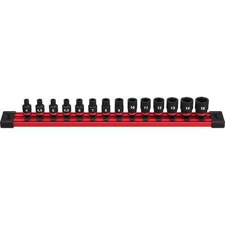 14 pc. SHOCKWAVE Impact Duty 1/4 in. Drive Metric Standard 6 Point Socket Set MPN:49-66-7002