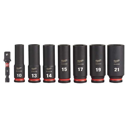 8 pc. SHOCKWAVE Impact Duty 3/8 in. Drive Metric Deep Well 6 Point Socket Set MPN:49-66-7021